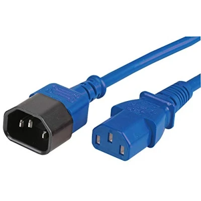 Abbildung von Pro Elec PELR0011 IEC Stecker C14 auf Buchse C13 Verlängerungskabel, blau, 5 m, 10 A, 250 V
