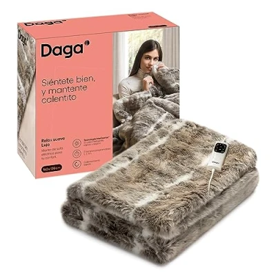 Abbildung von Daga Elektrische Heizdecke für Sofa, Relax, weich, Luxus, Intellisense Heiztechnologie, weicher Stoff mit Haar und Samt Effekt, 6 Temperaturstufen, 160 x 120 cm