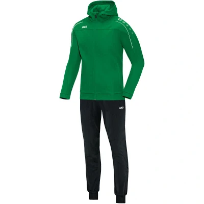 Abbildung von JAKO Trainingsanzug Kinder Polyester Classico mit Kapuze Sportgrün Gr. 128 Jogginganzug 2 teilig für Sport und Alltag, Jogginghose &amp; Trainingsjacke