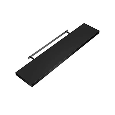 Abbildung von Casaria® Wandregal Schwarz mit Halterung 50 110cm Schwebend 15kg Tragkraft Küche Wohnzimmer Büro Bad Flur Schweberegal Regalbrett Hängeregal Matt 50cm