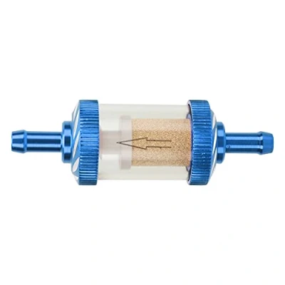 Abbildung von Motorrad Benzinfilter, Carving Hitzebeständigkeit Kraftstofffilter für Motorräder mit 6 mm Durchmesser(Blau)