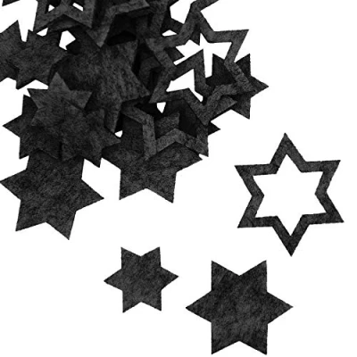 Abbildung von Oblique Unique® 24 Filz Sterne Weihnachtsdeko Tischdeko Weihnachten Deko 3 Motive Farbe wählbar (Dunkelgrau)
