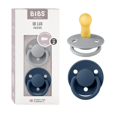 Abbildung von BIBS Schnuller De Lux 2er Pack Latex Gr. 2, Cloud/Steel Blue