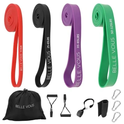 Abbildung von Belle Vous Dekoobjekt (4er Pack) Fitness Band Set mit Tragetasche 4 Stufen