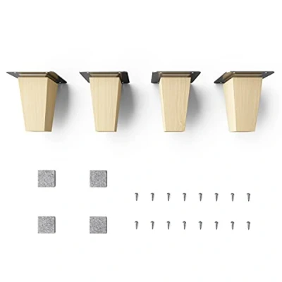Abbildung von sossai® Möbelfuß Holzfüße Eckig gerade Ausführung Naturbelassen, (4 St), 8cm 45cm