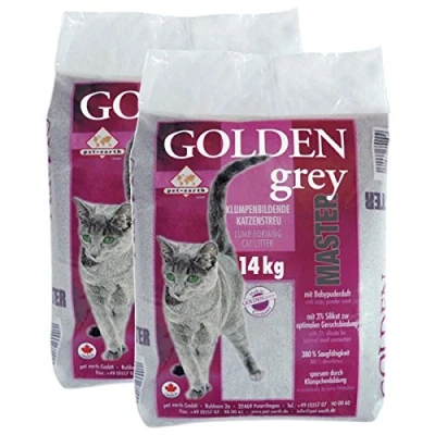 Abbildung von pet earth Golden Grey Master Katzenstreu mit Babypuderduft 2x14kg