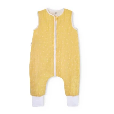 Abbildung von Ehrenkind® Baby Sommerschlafsack mit Füßen Musselin Sommer Schlafsack Gr. 100 Farbe Vanille Weiße Pusteblume Kinder