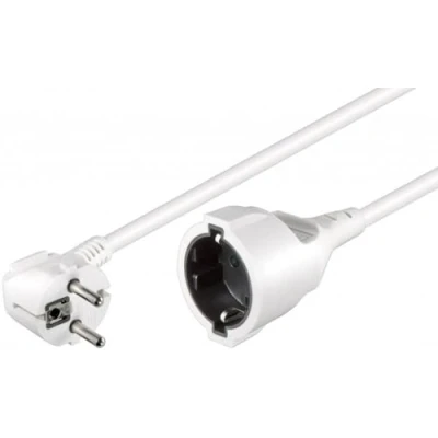 Abbildung von Goobay 93088 Gewinkeltes Strom Verlängerungskabel / Schutzkontakt Stecker 250V 5 Meter Stromkabel Verlängerung für Innenbereich Weiß 5m
