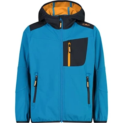 Abbildung von CMP Unisex Kinder Leichte Softshelljacke für mit Fester Kapuze Jacke Kokon Mantel, Riff Anthrazit, 98