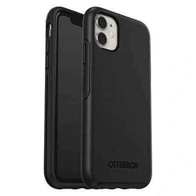 Abbildung von OtterBox Symmetry Hülle für iPhone 11, stoßfest, sturzsicher, schützende dünne Hülle, 3x getestet nach Militärstandard, Schwarz, Keine Einzelhandelsverpackung