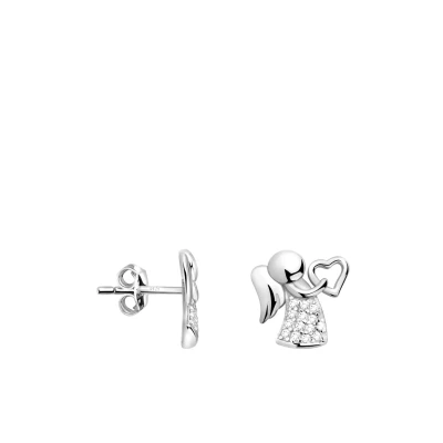 Abbildung von SOFIA MILANI Damen Ohrringe 925 Silber mit Zirkonia Steinen Engel Herz Ohrstecker E2334