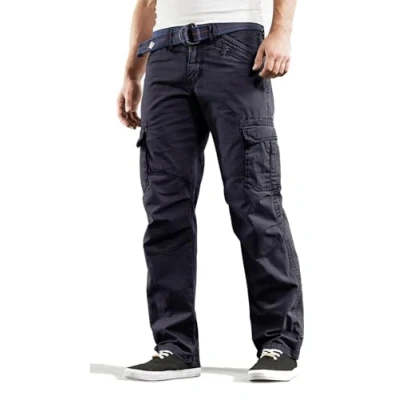 Abbildung von Timezone BenitoTZ Herren Cargohose Benito mit Stoffgürtel (W31/L32, 3393 dunkelblau)