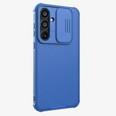 Abbildung von Nillkin CamShield Hülle für Samsung Galaxy A55 Back Cover mit Kamera Slider Extra Schutz Blau