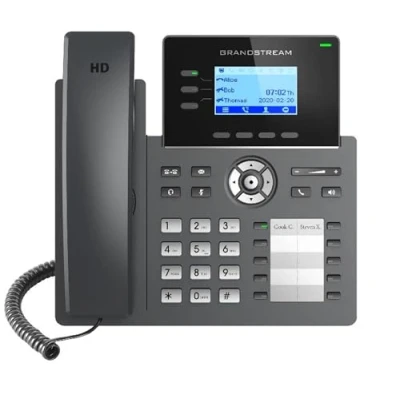 Abbildung von Grandstream Networks GRP2604P, IP Telefon, Schwarz, Kabelgebundenes Mobilteil, 3 Zeilen, 2000 Eintragungen, LCD