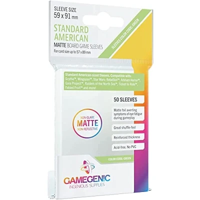 Abbildung von Gamegenic, MATTE Standard American Sized Sleeves, Sleeve color code: Green