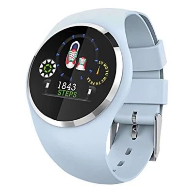Abbildung von Fitness Tracker mit Herzfrequenz Blutdruck Schlaf Schritte Farbdisplay Animation Smartwatch Armband Uhr 9703 5 Hellblau