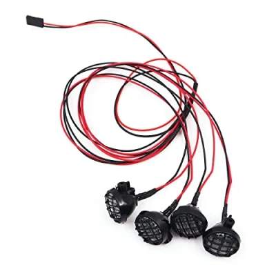 Abbildung von WANGCL RC Autoleuchten Crawler Runde LEDs Lichtleiste 4LED für 1/10 Fernbedienung Monster Truck Kompatibel mit Axial Scx10 Traxxas TRX 4