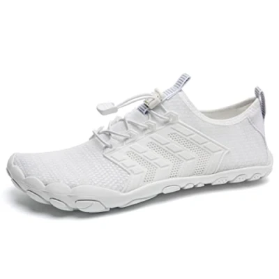 Abbildung von IceUnicorn Barfuss Schuhe Damen Walkingschuhe Barfußschuhe Herren Anfänger Bequeme Atmungsaktiv Gesunde (15#Weiß, 43EU)