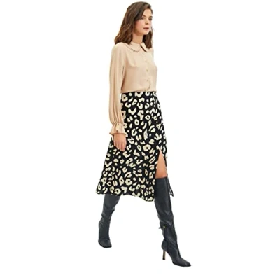 Abbildung von Trendyol Damen Midi A Linie Gewebter Rock, Schwarz, 62