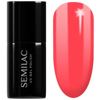 Abbildung von Semilac UV Nagellack Hybrid 445 Tropical Flamingo 7ml Kollektion Neonz