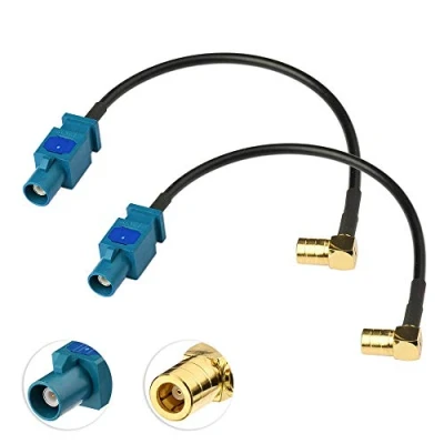 Abbildung von Eightwood DAB Funkkabel Fakra auf SMB Adapterkabel Z Stecker Buchse 15cm RG174 2 Stück für Radio Stereo Tuner