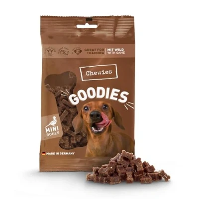 Abbildung von Chewies Hundeleckerli Training Mini Wild Knöchelchen 125 g Hundesnacks zuckerfrei &amp; mit hohem Fleischanteil ideal als Trainings Leckerli für Ihren Hund