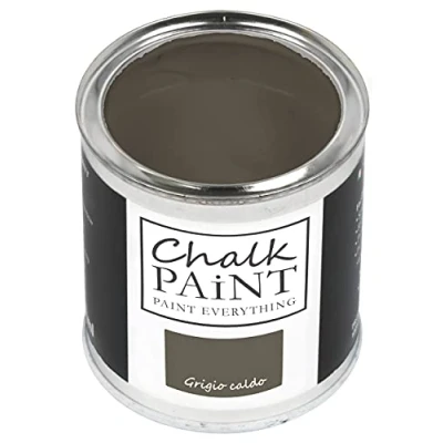 Abbildung von Chalk Paint Everything® Grigio Caldo (Warmgrau) (750 ml) Wasserbasierte Kreidefarbe für Shabby Chic Möbel, Dekoration und Recycling Projekte Ungiftig, leicht anzuwenden