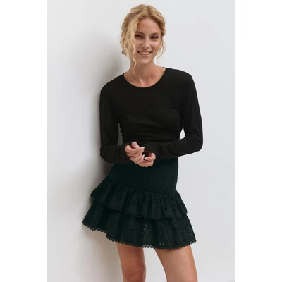 Abbildung von Gina Tricot   Broderie anglaise mini skirt   miniröcke   Schwarz   M   Dame