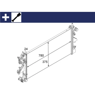 Abbildung von MAHLE ORIGINAL CR 881 000S Kühler, Motorkühlung für Fahrzeuge mit/ohne Klimaanlage 780 374 34 Kühlrippen mechanisch gefügt