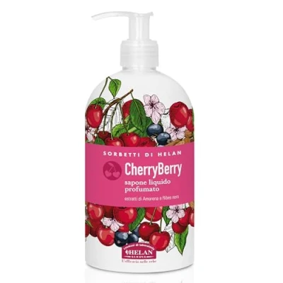 Abbildung von Helan I Sorbetti CherryBerry Revitalisierung, Scented Body Cream mit Antioxidanten Vitamin C &amp; E, Blackcurrant, Black Cherry Gentle Moisturiser Milk Sweet Almond Oil Made in Italy,