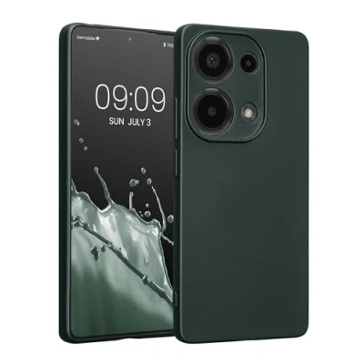 Abbildung von kwmobile Handyhülle kompatibel mit Xiaomi Redmi Note 13 Pro 4G Hülle weiche Silikon Case metallisch schimmernd in Metallic Petrol
