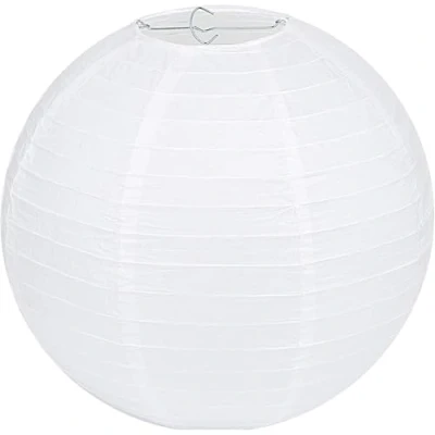Abbildung von LIHAO Lampenschirm Rund Weiß Papier Laterne Classic Bamboo Style Gerippter Deko für Party Garten Hochzeit Dekoration (15 cm, 6&quot;)