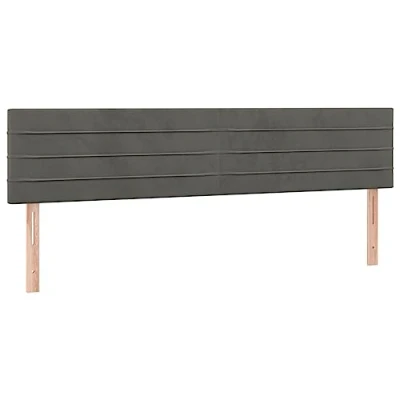 Abbildung von vidaXL 2X Kopfteil Polsterkopfteil Betthaupt Bettkopfteil für Bett Bettgestell Bettrahmen Schlafzimmer Bettzubehör Dunkelgrau 90x5x78/88cm Samt