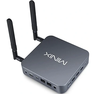 Abbildung von MINIX NEO J51 C8 Max Mini Computer, 8GB/512GB M.2 PCIe NVMe SSD Windows 11 Pro, Aluminum/Wi Fi6/Dual 2.5GB LAN/USB C/Triple Display/4K/Auto Power On/PXE Boot/RTC/Vesa Mount