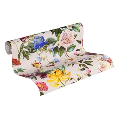 Abbildung von A.S. Création Vliestapete &quot;Jette Joop tropisch floral natürlich&quot;, floral, Blumentapete Tapete Streifen