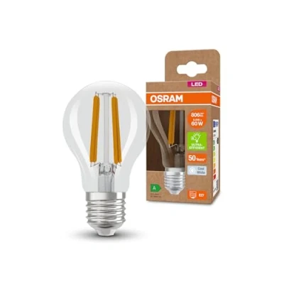Abbildung von OSRAM LED SUPERSTAR+ CLASSIC A FIL 60 Lampe, E27, klassische Kolbenform, 3,6W, 806lm, 4000K, kaltweißes Licht, lange Lebensdauer, bis zu 60% Energieeinsparung im Vergleich Standard Lampen