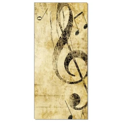 Abbildung von Wallario Selbstklebende Türtapete Musik als Leidenschaft Notenschlüssel in braun Türposter 93 x 205 cm Abwischbar, rückstandsfrei zu entfernen