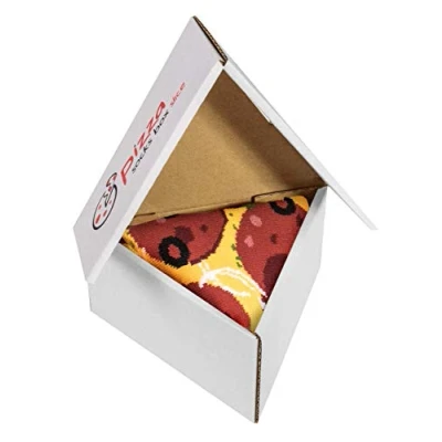 Abbildung von Pizza Socks Box Slice Pepperoni Damen Herren Socken 1 Paar Größen 36 40