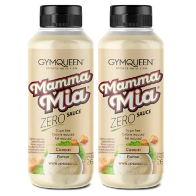 Abbildung von GymQueen Mamma Mia Zero Sauce 2x265ml, Caesar Dressing, kalorienarm, ohne Fett &amp; Zucker, zum Verfeinern von Gerichten oder als Salat vegetarisch