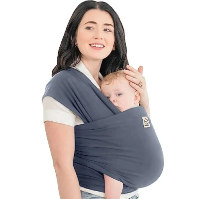 Abbildung von KeaBabies Babytrage Ab Geburt Atmungsaktive Babytragetücher, Neugeborene Geburt, Babytuch Tragetuch Baby Neugeborene, KleinkindHandfreie (Raven)