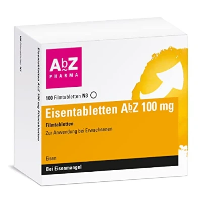 Abbildung von Eisentabletten AbZ 100 mg Filmtabletten St