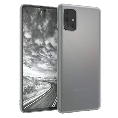 Abbildung von EAZY CASE Handyhülle Silikon mit Kameraschutz kompatibel Samsung Galaxy A71 in Transparent Matt Ultra dünn, Slimcover, Silikonhülle, Hülle, Softcase, Backcover