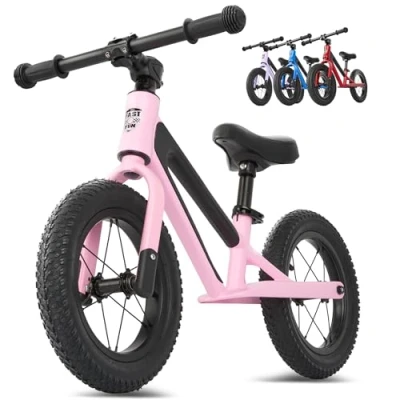 Abbildung von FAST N FUN Laufrad ab 2 Jahre Kinderlaufrad mit 12 Zoll Räder, Ultraleicht Tragegriff, Magnesiumrahmen, Fußstütze und Ergonomischer höhenverstellbarer Sitz Balance Bike Mädchen