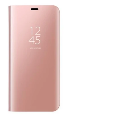 Abbildung von DEDUX Samsung Galaxy A71 Clear View Stand Case, Handyhülle Tasche Flip Schutzhülle für A71, Roségold