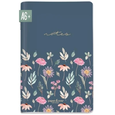 Abbildung von Häfft paper&amp;you® Notizheft A6+ dotted Flying Flowers mit 64 Seiten, Notizbuch klein, Mini Bullet Journal nachhaltig &amp; klimafreundlich