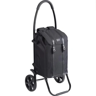 Abbildung von meister Einkaufstrolley &quot;Black Edition Separater&quot;, 45 Liter, und Rucksack in einem