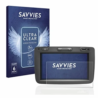 Abbildung von Savvies 6 Stück Schutzfolie für Dacia Media Nav Displayschutz Folie Ultra Transparent
