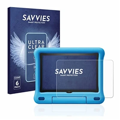 Abbildung von Savvies 6 Stück Schutzfolie für Amazon Fire HD 8 Kids Edition 2020 (10. Gen.) Displayschutz Folie Ultra Transparent