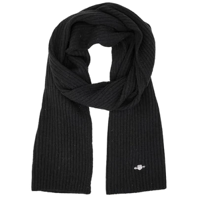 Abbildung von GANT Unisex Shield Wool Knit Scarf Schal, Black, Standard
