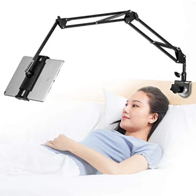 Abbildung von Tablet Ständer für Bett Halterung Ständerhalter 360 Grad Drehbarer mit Stabilem Aluminiumarm iPad, Tablets, Telefone oder Andere Geräte 4,5 bis 12,9 Zoll Bildschirm